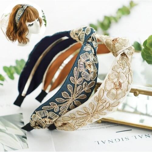 Fashion Korean style Ink painting flowers hairband Women Girls Fashion Sexy Simple lace Hair Hoop headwear Hair Accessories