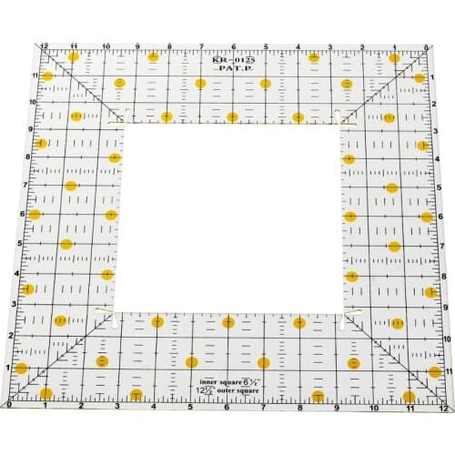 1pcs Square patchwork ruler Acrylic Sewing Quilting Ruler Templates Tool Square inch ruler 2 style