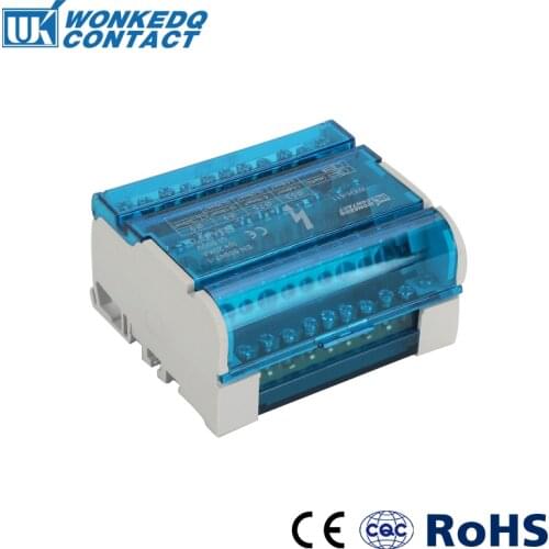 1Pc WKH411 Junction Modular Screw Universal WKH 411 Wire Electrical Connector Din Rail Terminal Block Power Distribution Box