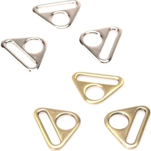 1" Triangle D Rings / Brushed Silver Triangle Rings