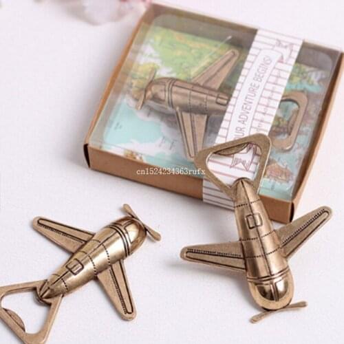 100 PCS Antique Plane Beer Bottle Opener Wedding Gift "Let the Adventure Begin" Airplane Bottle Opener Party Favor Free Shipping