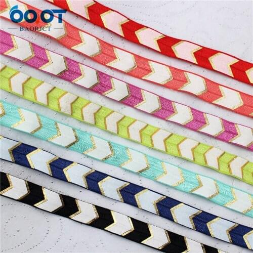 16mm,10 yards Arrow Elastic Foldover Elastics Stretch Hair Ties Headbands for Baby Girls Hair Bow,E-20514-1050