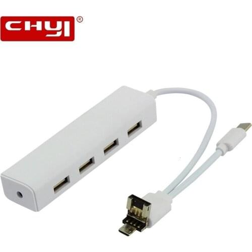 3 In 1 Multi USB Hub 4 Ports Type C Hub Adapter With Power Interface Micro OTG USB 2.0 Splitter For Macbook Computer Accessories
