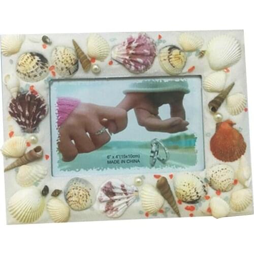 6 inch Desktop Natrual Seashell Picture Frames for Home Decoration or Gifts in Special Days YSPF-005
