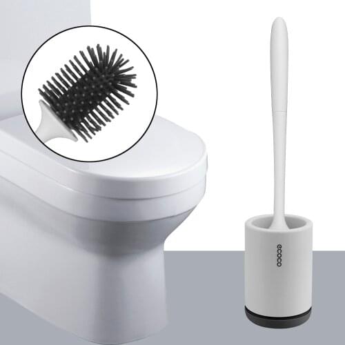 WC Accessories Floor Standing Wall Mounted with Holder Handle Soft Bristles Bathroom Cleaning Set Toilet Bowl Brush TPR Silicone