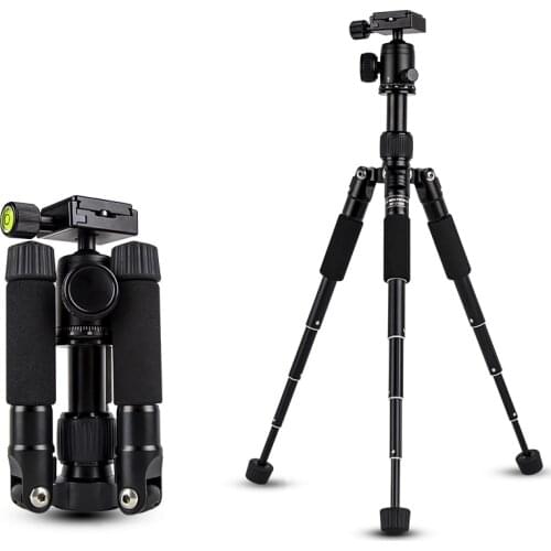 BESNFOTO BP-2105S Aluminum Alloy Tripod Mini Table Light Portable Camera Stand With Head 5 Section For Travel Max Loading 6kg