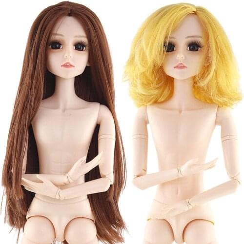 BJD 1/3 22 Moveable Joints 3D Eyes Long Short Hair 60cm Muscle Man Nude Body Fashion Dolls Dress Up Kids Toys for Girls DIY Gift