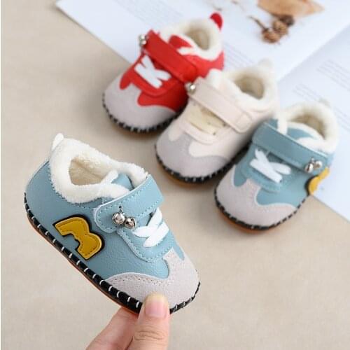 DOGEEK Baby Toddler Shoes Cotton Shoes Plus Velvet Autumn And Winter Warm And Comfortable Casual Shoes Non-Slip