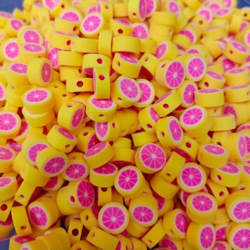 50/100Pcs 4 Colors Fruit Flower Style Polymer Clay Spacer Beads DIY Necklace Bracelet Earring Jewelry Findings Making Accesories
