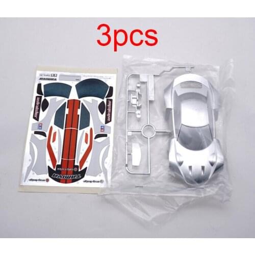 3PCS Silver Electroplated Car Cover Car Body/Shell 95066 For MS/MSL/MA Chassis For Tamiya Mini 4WD Racing Car Model