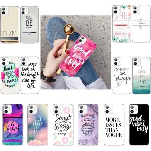 Proverb Phrase Motto Good Vibes Only Love Phone Case For iPhone 12 11Pro XS MAX XR 7 8 6 Plus 5 5S SE 12 mini SE2