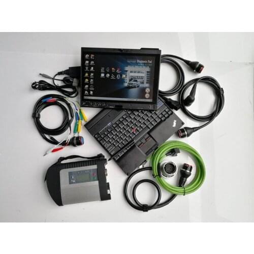 Mb star c4 diagnosis with software hdd 320gb with x200t laptop for 12v 24v ready to use best quality wifi support best quality