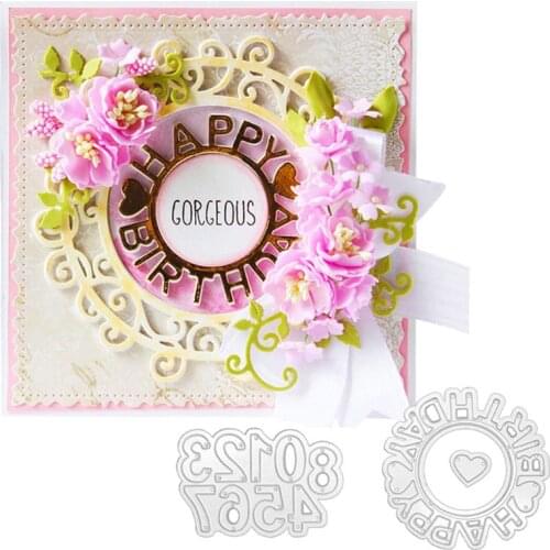 DIY Happy Birthday Numbers Cutting Dies Embossing Stencil Template for Scrapbooking Embossing Paper Card making