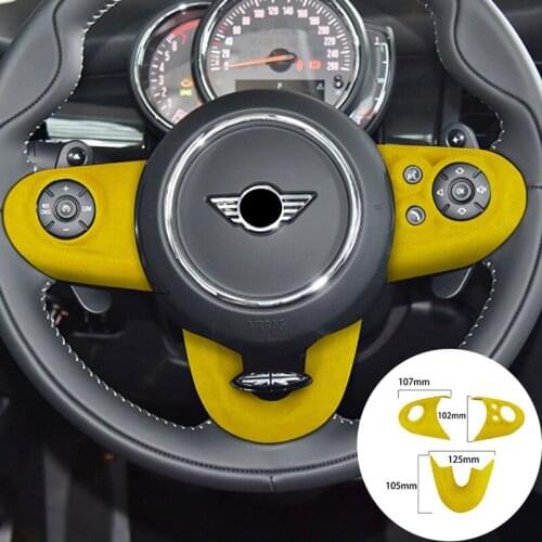 For BMW MINI F F54 F55 F56 F57 F60 2014-2020 Alcantara Suede Steering Wheel Panel Strip Cover Car Trim Stickers Accessories