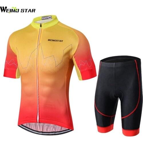 Summer Cycling Jersey Men Short Sleeve Bike Jersey Breathable Ropa Ciclismo Outdoor Biking Clothing Gel Pad Bib Shorts Sets