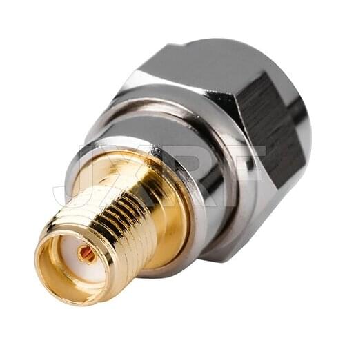 JXRF Coaxial Coax Adapter SMA Female Jack To F Male Plug Straight Gilded F to SMA Connector