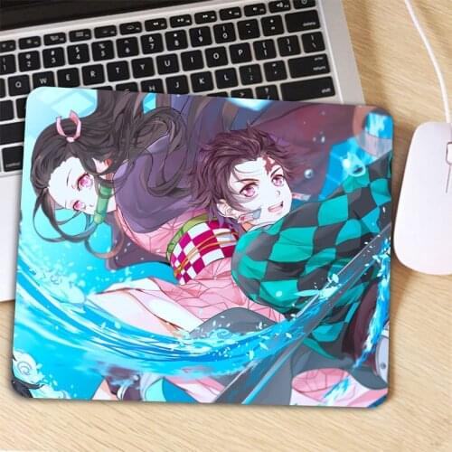 Cartoon Pattern Demon Slayer Kimetsu no Yaiba Printed Mousepad Small Rubber Pc Computer Mouse Pad Gaming Play Mause Mice Mat