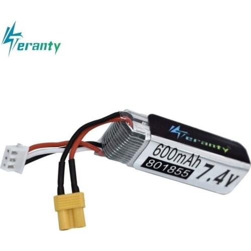 7.4V 600mAh Lipo Battery For XK K130 RC Six-way Brushless Aileron Helicopter Spare Parts Accessories 2s 7.4v Battery 801855