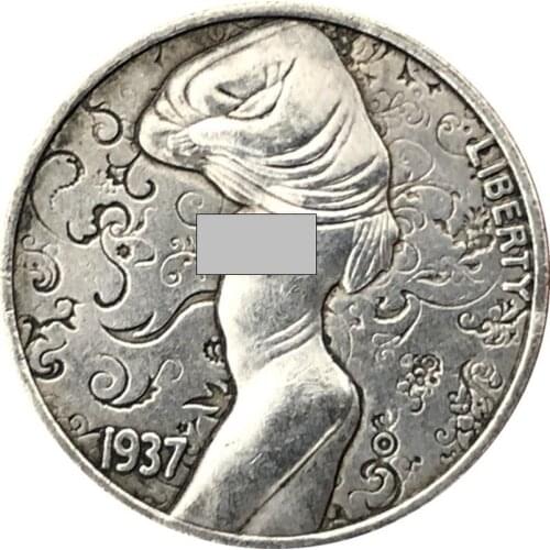 21MM1937 American Hobo Coin Modern Girl Sexy Coin Collection Commemorative Coin Gift Lucky Challenge Coin