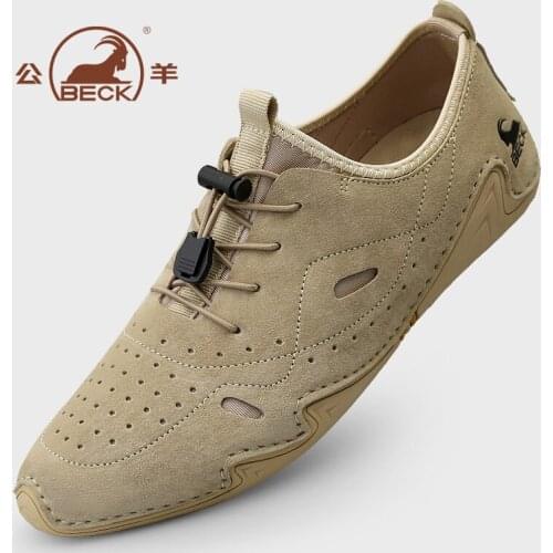 Beck Men Leather Casual White Shoes Mens Summer Slip on Lazy Shoe 2020 Fashion Breathable Comfortable Cowhide Flats Loafers