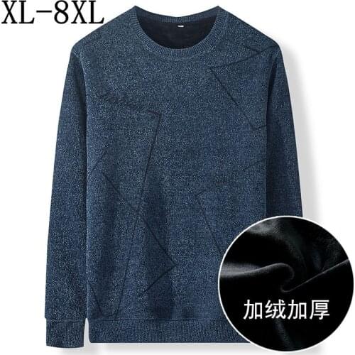 8XL 7XL 6XL Pull Homme 2020 Winter New Arrival Thick Warm Cashmere Sweater Men Plus Velvet Pull Sweaters Knittwear Mens Pullover