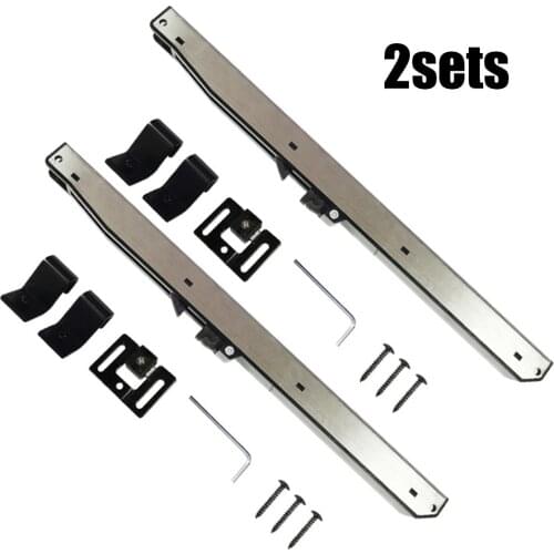 2PC Sets Silver Soft Close Mechanism Suitable For Damper Sliding Barn Door Hardware Track Kit Furniture Hardware Slides