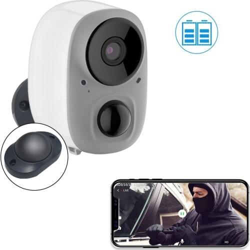 APP Control18650 battery powered outdoor home monitor with motion detection 2-channel audio WiFi IP Camera