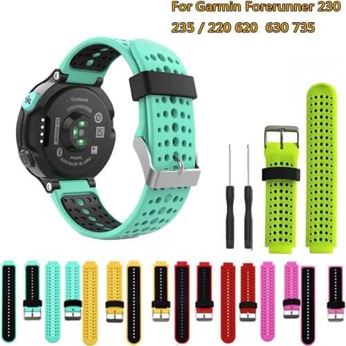 For Garmin Forerunner 220 230 235 630 620 735 Watchband Silicone Replacement Watch Strap Outdoor Sport Band Bracelet Accessory