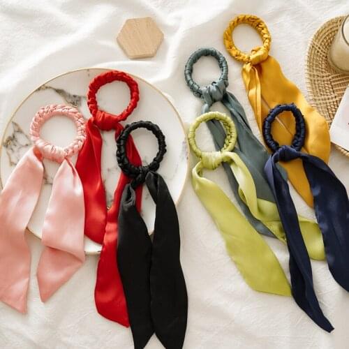 New Pattern Handmade Knitted Hair Scarf Head Ribbons For Ponytail Long Hair Scrunchies Fringe Hair Ties Red Pink Hairbands
