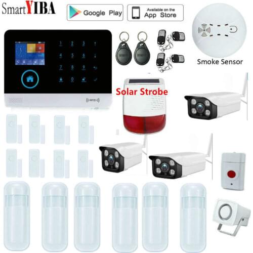 SmartYIBA WIFI GSM Alarm System Security Home GSM Alarm System APP Control Alarm Russian Spanish English French Italian Dutch