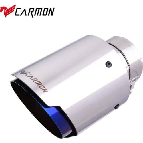 Carmon Car Universal Stainless Steel Exhaust Tip Burnt Blue Tail Pipe Tip Muffler for BMW BENZ Audi VW Golf Parts