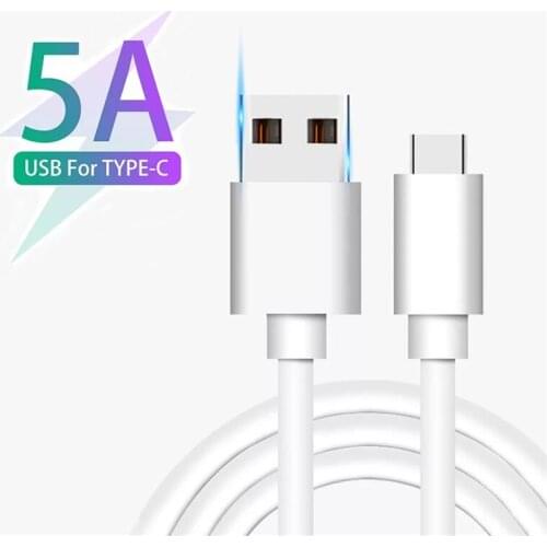 5A Fast Charging White USB Cable Type C For HUAWEI P30 P7 P8 P9 P10 for Samsung S10 S9 S8 Xiaomi Redmi Data Cable