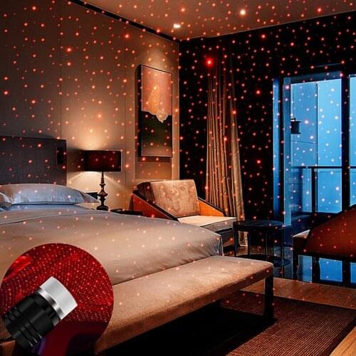 USB Night Light Star Projector Night Light Adjustable Romantic red Interior Lights Decoration Ceiling Bedroom Party