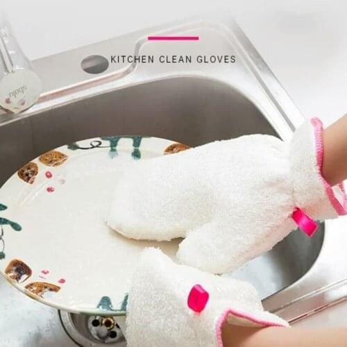 Dishwashing Gloves Kitchen Bamboo Cleaning Cloth Quick Drying Microfiber Oil Proof Waterproof Household Gloves Washing Dishes