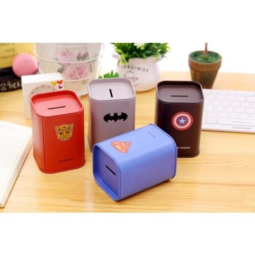 1PC Portable Cute Print Creative Gift Saving Bank Money Box Tin Coin Cartoon Piggy Bank Coin Holder Storage Box OK 0447