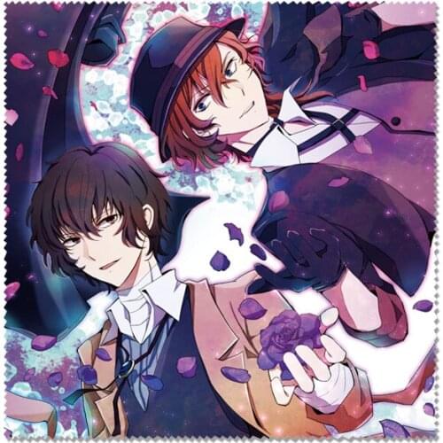 1PCS Stray Dogs Fashion Jewelry Tools Anime Customized Glasses Cleaning Cloth Cartoon Eyewear Accessories Unisex New