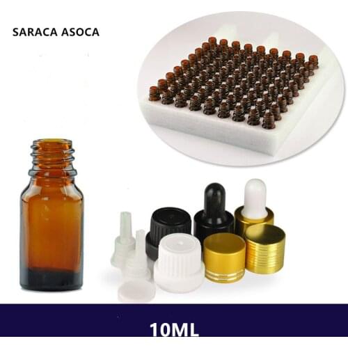 10ml Empty Brown Glass Dropper Bottles Essential Oil Liquid Aromatherapy Pipette Vials Containers 72Pcs/Lots