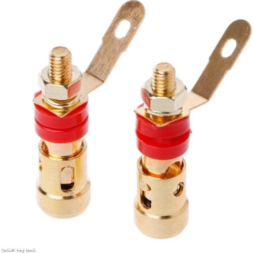 10PCS Brass Speaker Binding Post Spring Loaded Press Subwoofer Basket Terminal