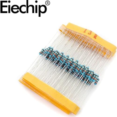 100pcs/lot 1/4W 1% Metal film resistor 13R 0.25W resistance 13 ohm Throught Hole