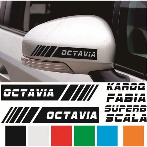 2pcs/lot Car Rearview Mirror Window Decoration Sticker Decal For Skoda Octavia Rapid Fabia Superb Kodiaq Scala Karoq Accessories