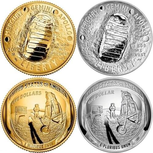 2019 American Aerospace Commemorative Coin Apollo 50th Anniversary of The Moon Landing Commemorative CoinExplore The Moon Coin