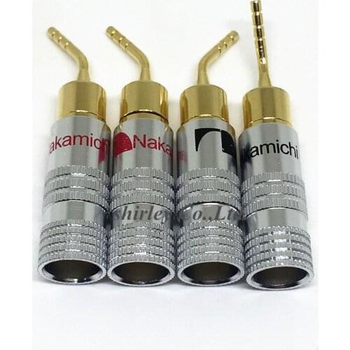 2mm Banana Plug 4/8Pcs Nakamichi Gold Plated Speaker Cable Pin Angel Wire Screws Lock Connector For Musical HiFi Audio