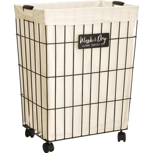 593 Laundry basket laundry basket Nordic simple household clothing toy storage basket bathroom wrought iron with lid laundry