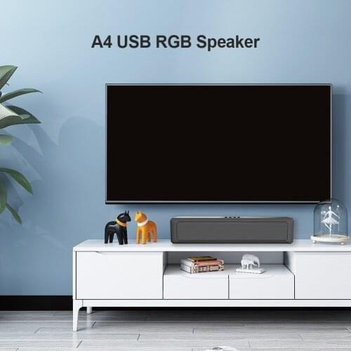 A4 Surround Sound FM Radio CD Player 6W USB Wired Sound Bar Home Theater TV RGB Stereo Surround Speaker Soundbar