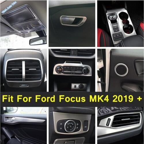 Side Door Speaker Loudspeaker Horn / Glove Box Handle Decoration Cover Trim For Ford Focus MK4 2019 - 2021 Silver Accessories