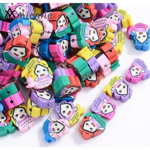 30/50/100Pcs Mermaid Polymer Clay Beads For Jewelry Making Spacer Beads Necklace Bracelet Earrings For Girls Accessories