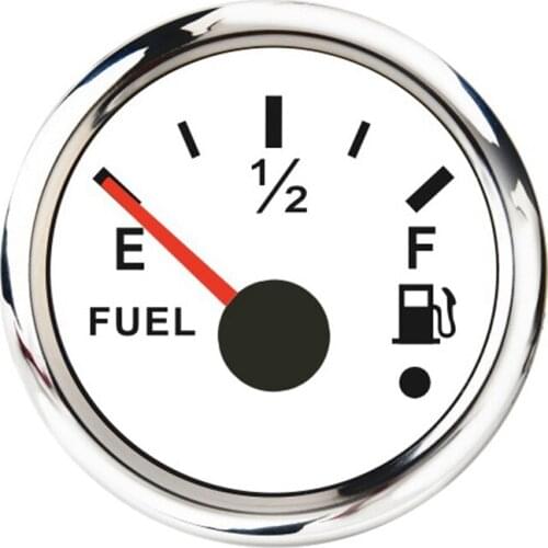 52mm Fuel Level Gauge 0-190Ohm Switchable 240-33Ohm Fuel Oil Level Meter Waterproof Boat Car Gauges with Alarm