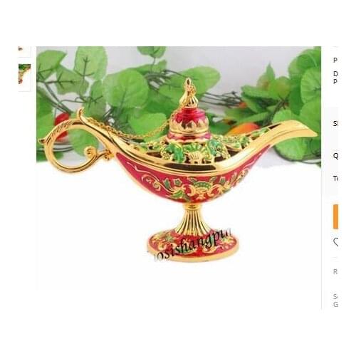 Statue decoration factory outlets lamp Red Color BRASS engraving Aladdins lamp beautiful Arab TDP
