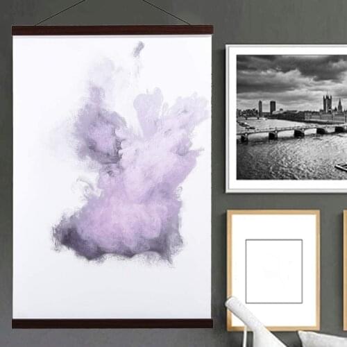 Wood Poster Hanger Magnetic Frames Hanging Kit for Maps Picture Canvas Art