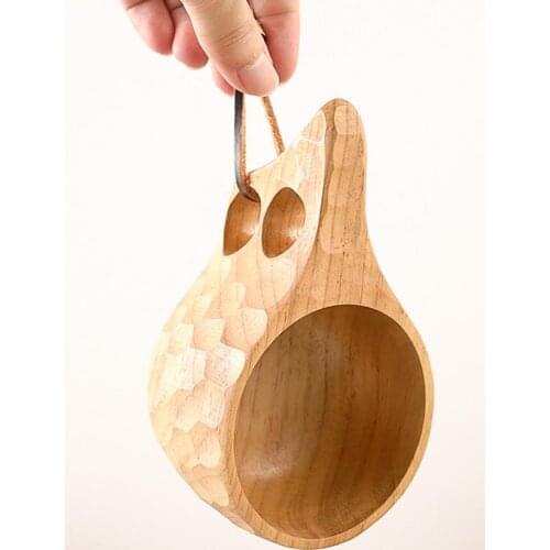 Wooden Tea Milk Cups 200ml Portable Wooden Mug Cup Wooden Cup With Lanyard Coffee Mug For Camping Hiking Survival Tea Cup